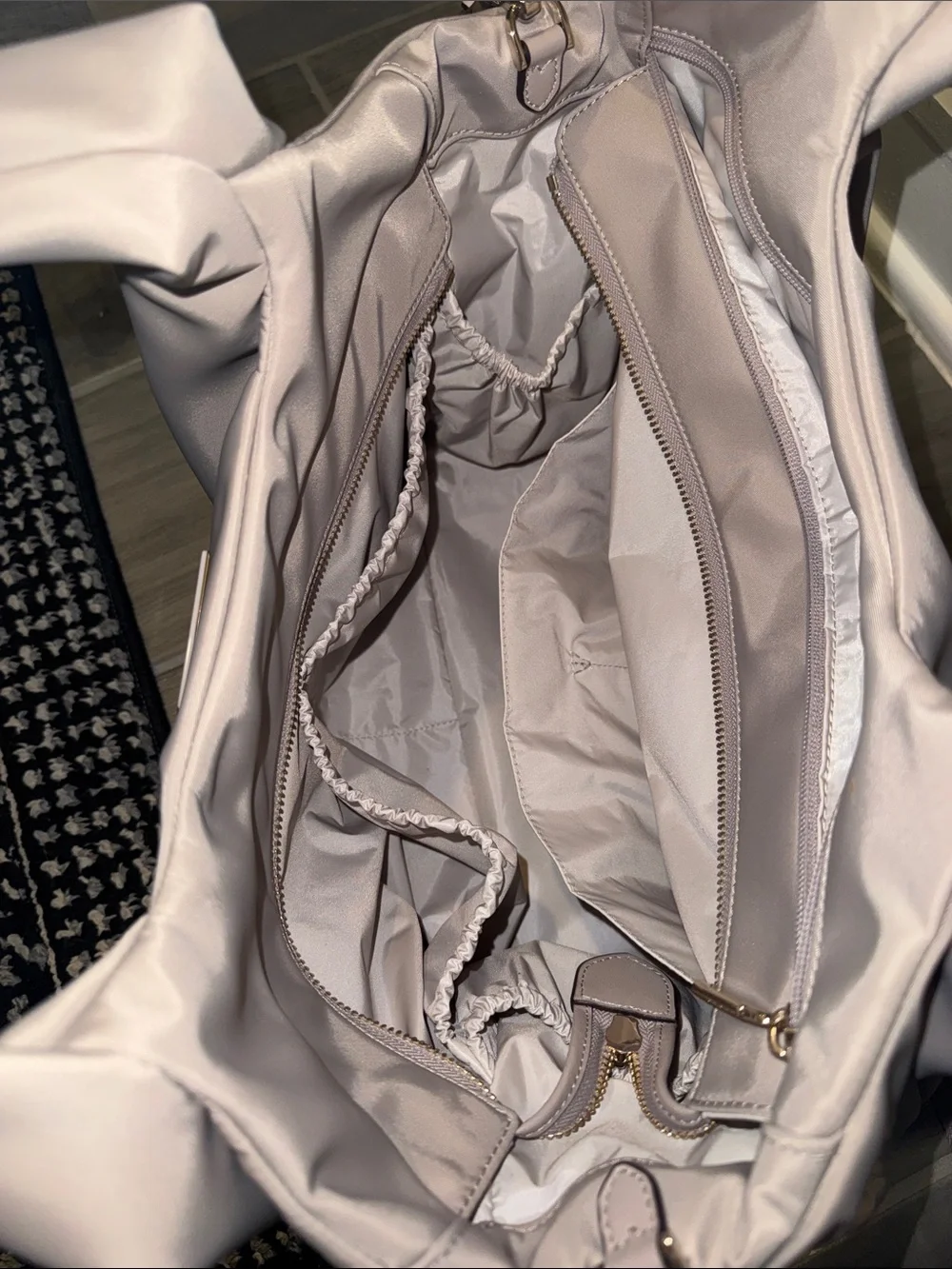 kate spade soft taupe diaper bag